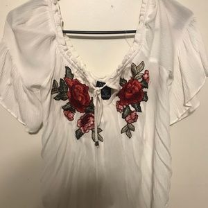 Beautiful white with flowers shirt